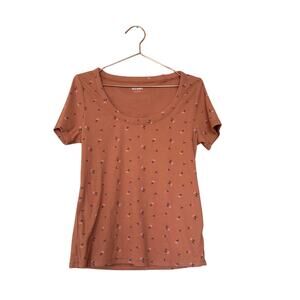Old Navy Terracotta Ribbed Floral Shirt - Size Large